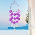 DIY shell wind chime with purple and white translucent discs in Mediterranean style - Finished Product / Full Moon Shell Wind Chime-Purple