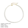 Dettaglio collana di perle 6mm con chiusura in acciaio placcato oro 14k e catena 42+8cm - Oro 6MM-42+8CM