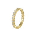Minimalist gold brass eternity ring with micro-paved white zircons on white background - US 5 / Gold White Zircon