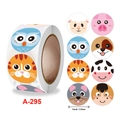 Cartoon animal motivational reward stickers roll with 8 cute designs for kids - Style A-295 Cute Livestock