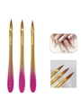 3pcs mermaid nail art brushes with gradient fish tail handles and fine liner tips - Fish Scale Crystal Carving Brush / 3pcs