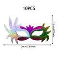Lot de 10 masques de fête holographiques à étoiles, montures violette argentée et verte - Style de Jeu de Bandeau Halloween 6 / Lot de 10