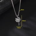 Collar de diente de león en acero inoxidable plateado con cadena de 60cm y medidas - Estilo Diente de León Hueco Plateado