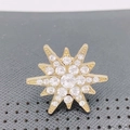 Spilla a stella dorata con strass di cristallo scintillanti per colletto camicia - Oro Zircone Bianco