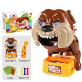 Bad Dog board game variant with brown bulldog, yellow bowl, tweezers and 24 colorful bones - Large Size (0.41kg/incl. 24 Bones/24 Cards)