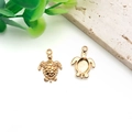 Golden sea turtle pendants made of zinc alloy for DIY jewelry and accessories - Sea Turtle 16x22.5