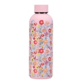 Pink stainless steel insulated water bottle with vibrant floral print and matte finish lid - Pink All-over Ditsy Floral