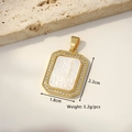 Gold plated mother of pearl Virgin Mary pendant with diamond bezel, 2.2cm x 1.8cm size - Octagonal Virgin Mary (Carved Shell)