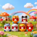 Cute Nine-Tailed Fox animal figurines set in a fairy tale forest miniature scene display - Ym004 Cute Beast Adventure Team Box 6 / Full Box Set