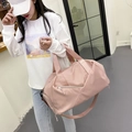 Pink waterproof travel gym bag with dry-wet separation and detachable shoulder strap - Sweet Pink