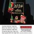 Christmas bow static window stickers for shop displays in five sizes from S to XXL - Vertical Christmas