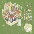 3D vintage scenery DIY sticker set in emerald green and gold finish - Jade Shadow Light (Gilded Encounter)