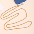 Crossbody gold metal phone chain with lobster clasp and clear PVC connector pad - 4mm Twist Chain Gold / 51g