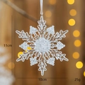 Adorno navideño de copo de nieve acrílico transparente con purpurina plata 11x10cm - 10cm Copo de nieve transparente / 11x10cm/25g