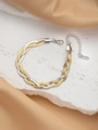 Three-tone braided snake chain bracelet in gold, silver, and rose gold stainless steel - Tri-color Bracelet