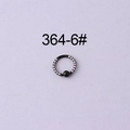 Aro de herradura negro de acero inoxidable con circonita y cuenta negra, modelo 364-6# - 364-6#