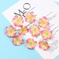 Pink and yellow gradient silk cherry blossom flower heads for DIY hair accessories - Champagne Purple