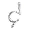 Ear cuff a serpente in argento lucido con design punk astratto e linee essenziali - Spirale Argentata (Orecchio Destro)
