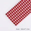 Red and white houndstooth fabric for gift wrapping 50cm x 1.5m size textile - Houndstooth [Red] / 50*150cm
