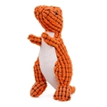 Durable orange dinosaur squeaky dog plush toy with textured fabric for dental health - Orange Dinosaur