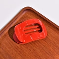 Flat round acetate hair claw clip in vibrant red finish for elegant half-up hair styles - Round Claw / Red