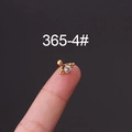 Golden stainless steel cartilage stud earring with clear zircon and screw-back closure - Four-Prong Gold Zirconia Style (4#)