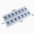 14 Grids Double Row Translucent White