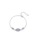 S925 sterling silver evil eye bracelet with blue and white zircon stone charms - Multi-Eye Design Style (RHB1958)