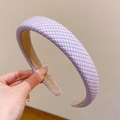 Pastel pink and purple striped woven padded headband with non-slip lining - Purple