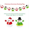 Detail view of 8pcs Christmas snowman banner pieces measuring 20x19cm with a 3m rope - Christmas Snowman Banner