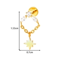 Ohrstecker aus Titan mit Schleife und goldenem Sternanhänger Piercing Schmuck - Stern / Gold