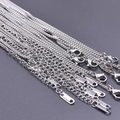 Flache 2,2 mm Edelstahlkette in Silber mit Karabinerverschluss und S.STEEL Anhänger - Silber
