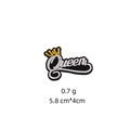 Detailed view of Queen crown embroidery patch with dimensions 5.8cm x 4cm and weight 0.7g - Style 5 Queen Crown Letter