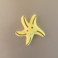 Cute yellow plush starfish fridge magnet with soft texture and smiling embroidery - Starfish