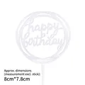 Lot de 10 décorations de gâteau fée fleur en acrylique blanc taille 8x7,8 cm - Topper en Acrylique Argenté