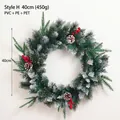 Style H Christmas wreath with PE needles, pine cones, red berries, 40cm diameter - Style H 40cm