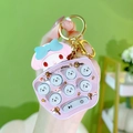 Purple My Melody mini whack-a-mole game keychain with light blue buttons and golden hook - Purple My Melody Woof Mouse Machine