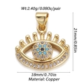 Detailed view of gold evil eye pendant with cubic zirconia and turquoise inlay - DBN156-02 (Blue Heart Spiked Eye)