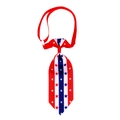 Detail of Fourth of July pet tie with patriotic stars and stripes and adjustable strap - NT153-6