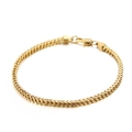 Bracelet chaîne épi en acier inoxydable doré avec fermoir mousqueton sécurisé - Couleur Or 3mm (KB139956-K)