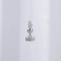 Macro detail of S925 silver crown tassel pendant with cubic zirconia for DIY jewelry - Platinum Color Long Tassel Cap