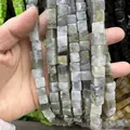 Perles carrées en pierre naturelle labradorite gris-vert pour bijoux DIY - 4x4mm (Environ 38cm Fil) / Labradorite