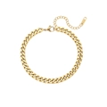 18K gold plated stainless steel Cuban link bracelet featuring a classic lobster clasp - Gold Cuban Link Bracelet 6mm