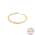 Anello aperto minimalista in argento sterling 925 dorato con finitura lucida levigata - Anello Aperto Rotondo Minimalista / Oro