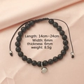 Mattes schwarzes Achat-Armband mit verstellbarer Kordel und Magnet-Anhänger - Mattschwarzer Achat + Anhänger