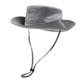 Grauer Outdoor-Sonnenhut mit atmungsaktivem Mesh-Einsatz und verstellbarem Kinnband - Verstellbar / Hellgrau