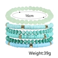 6-teiliges Boho-Armband-Set in Minzgrün und Cyan mit 16 cm Umfang für Damen - Minz Cyan Blau