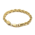 Bracciale a catena a fune dorata in acciaio inossidabile con chiusura a moschettone - 200*6mm(KB129863-Z) / Oro