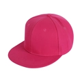 Berretto da baseball a tesa piatta in twill di cotone rosa acceso dal design minimal - Adulto (55-60cm) / Rosa Rosso