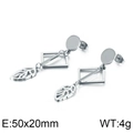 Pendientes geométricos plateados con colgantes cuadrados y diseño minimalista moderno - Color Acero (KE88442-KFC)
